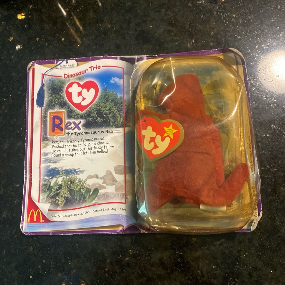RARE RETIRED McDonalds Ty T-Rex Dinosaur Trio Beanie Baby